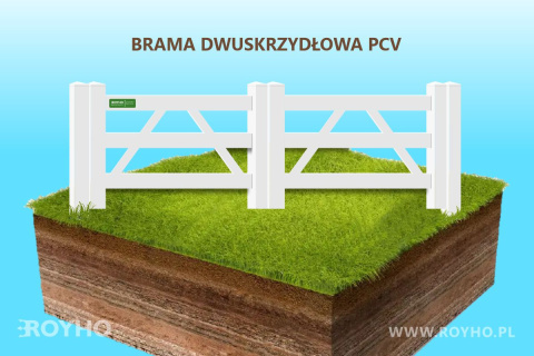 Brama dwuskrzydłowa PCV - 4300 mm