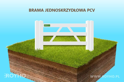 Brama jednoskrzydłowa PCV - 2300 mm