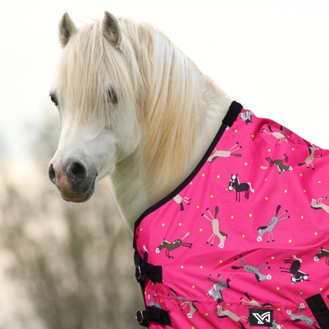 Derka York Horsi padokowa przeciwdeszczowa podszyta polarem RÓŻOWA r.135 cm