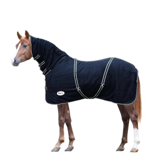 Derka York Rosalie Polarowa z Kapturem Czarna 135 cm dla Konia