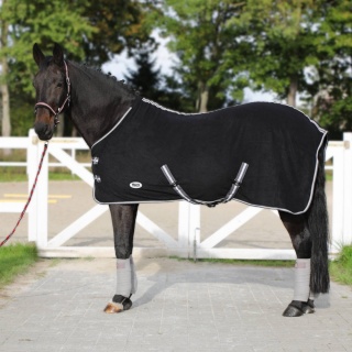 Derka dla koni York Britta z pasami CZARNA - rozmiar 155cm