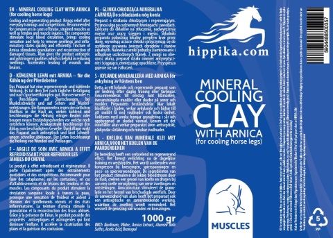 Hippika Glinka chłodząca mineralna z arniką dla koni 1,5 kg