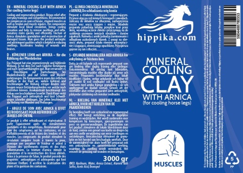 Hippika Glinka chłodząca mineralna z arniką dla koni 3 kg