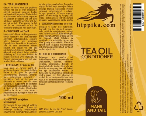 Hippika Odżywka z olejkiem herbacianym do sierści konia 100 ml