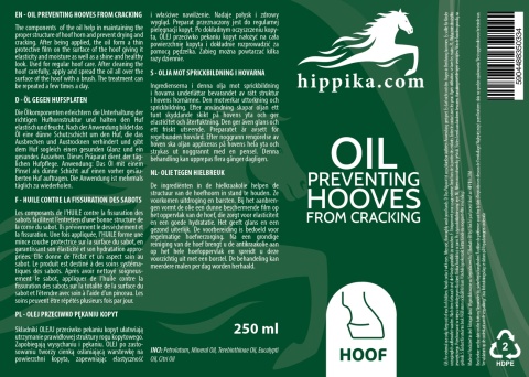 Hippika Olej pielęgnacyjny do suchych i pękających kopyt 250 ml