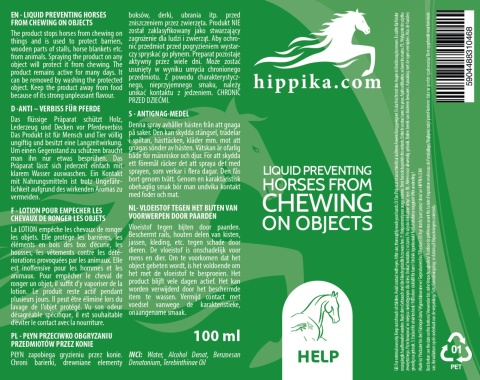 Hippika Płyn przeciwko obgryzaniu przedmiotów przez konie 100 ml