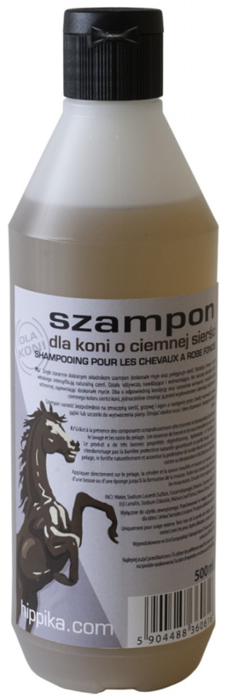 Szampon dla koni ciemna sierść karych gniadych kasztanowych Hippika 500ml
