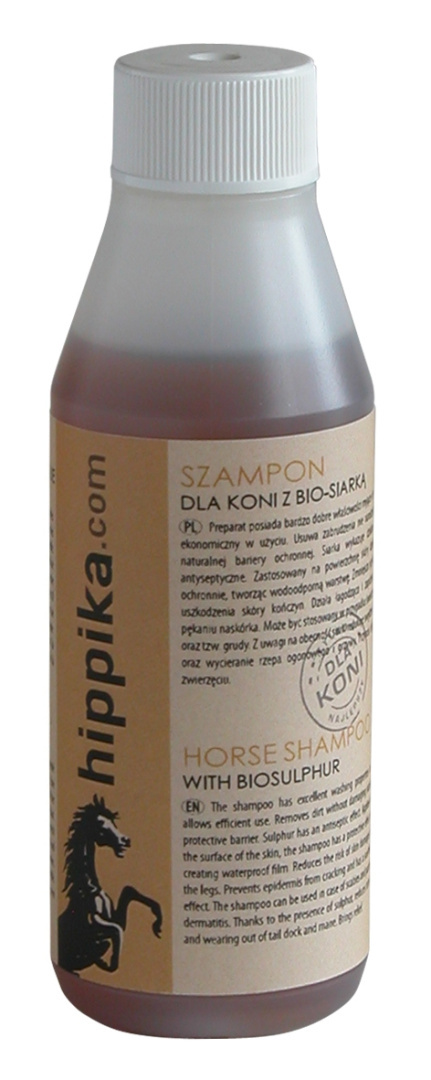 Szampon dla koni z Bio-siarką - Hippika - łagodzi, antyspetyczny Szampon dla koni z Bio-siarką - Hippika - łagodzi, antyspetyczny