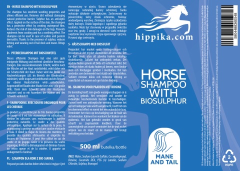 Hippika Szampon dla koni z bio-siarką 500 ml