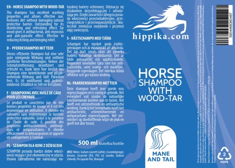 Hippika Szampon dla koni z dziegciem 500 ml