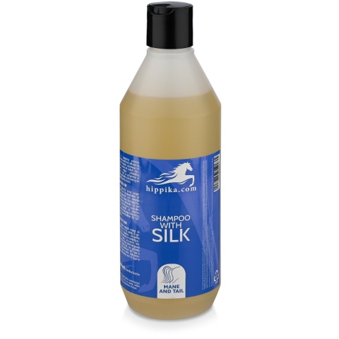 Szampon dla koni z jedwabiem 500ml HIPPIKA ułatwia rozczesywanie + połysk