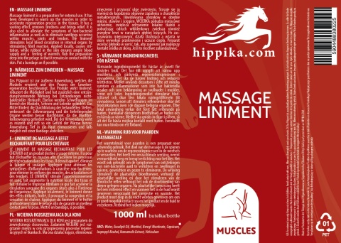 Hippika Wcierka rozgrzewająca dla koni 1000 ml