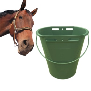 Wiadro 8L dla koni – do paszy wody lekkie i mocne, idealne do stajni, zielone