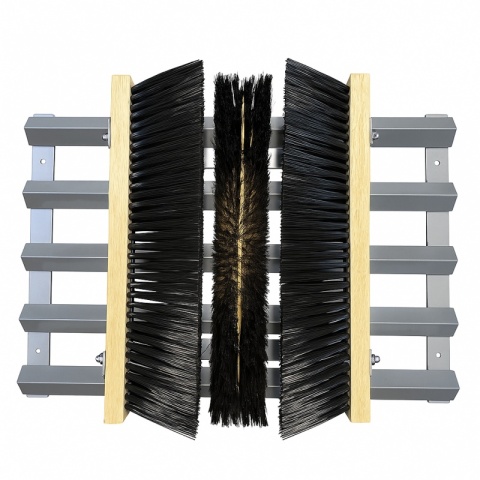 Wycieraczka metalowa do obuwia z podestem, przykręcana, skrobak usuwa błoto