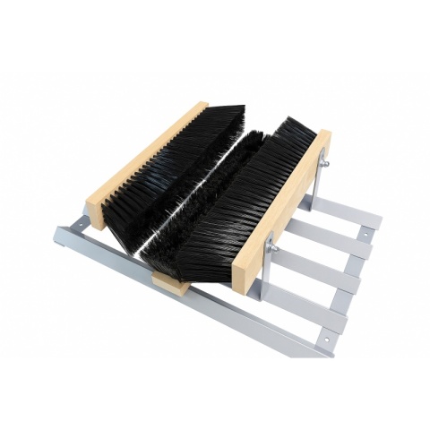 Wycieraczka metalowa do obuwia z podestem, przykręcana, skrobak usuwa błoto