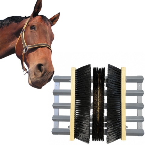 Wycieraczka metalowa do obuwia z podestem, przykręcana, skrobak usuwa błoto